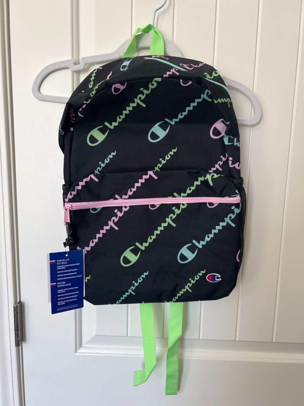 Champion Kids Black Backpack with Pastel Logo